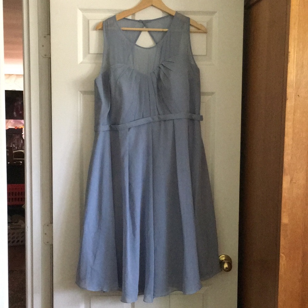 XL blue Azazie chiffon bridesmaid dress